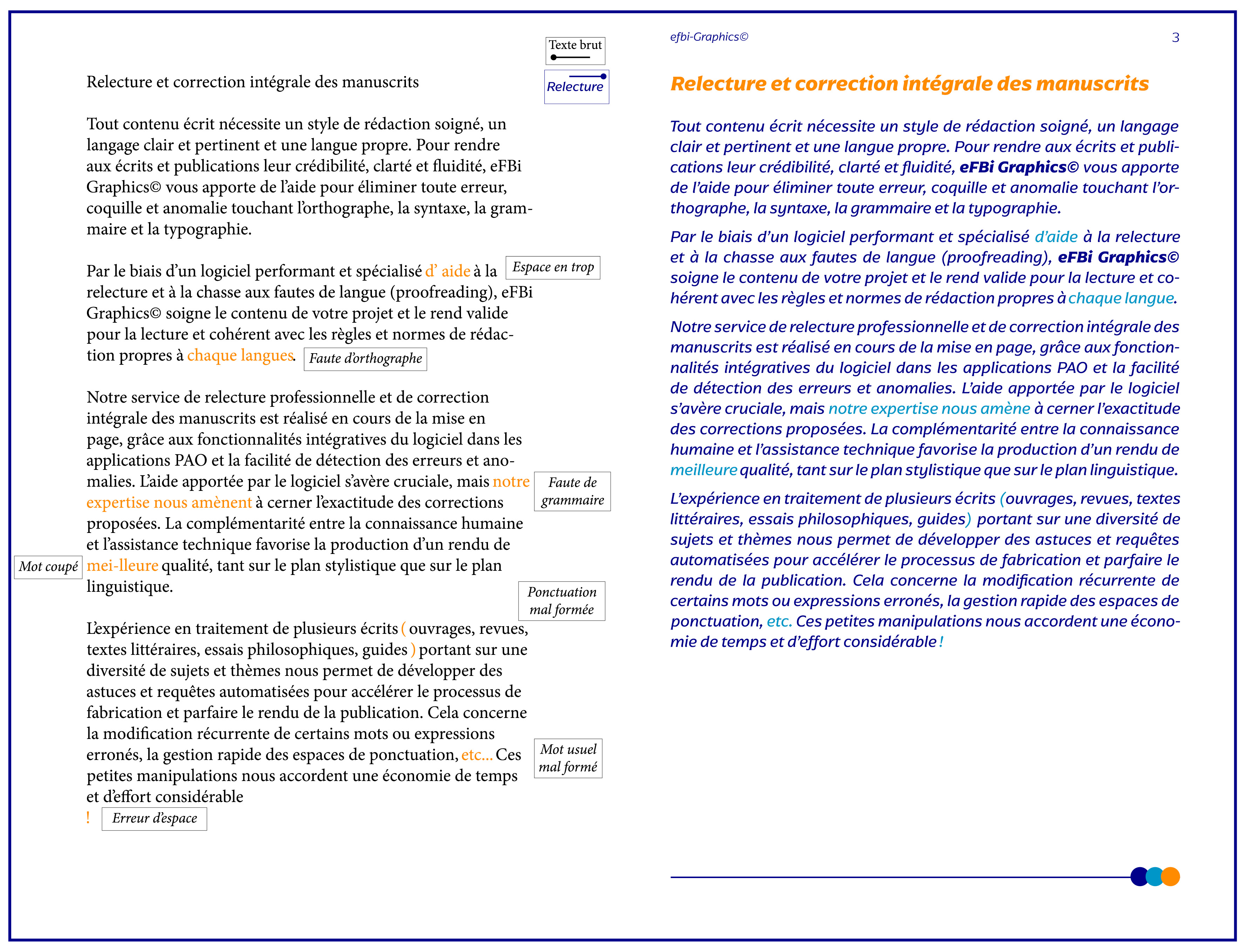 démonstration du service de relecture et correction